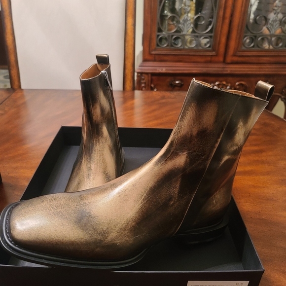 Roberto Cavalli Men's Half Boot in Brush Off Metalux Size 43 - Picture 4 of 4